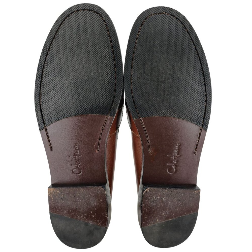 Cole Haan Douglas Mens 10.5 Saddle Tan Leather Dress Shoes Classic Penny Loafers - Picture 4 of 15